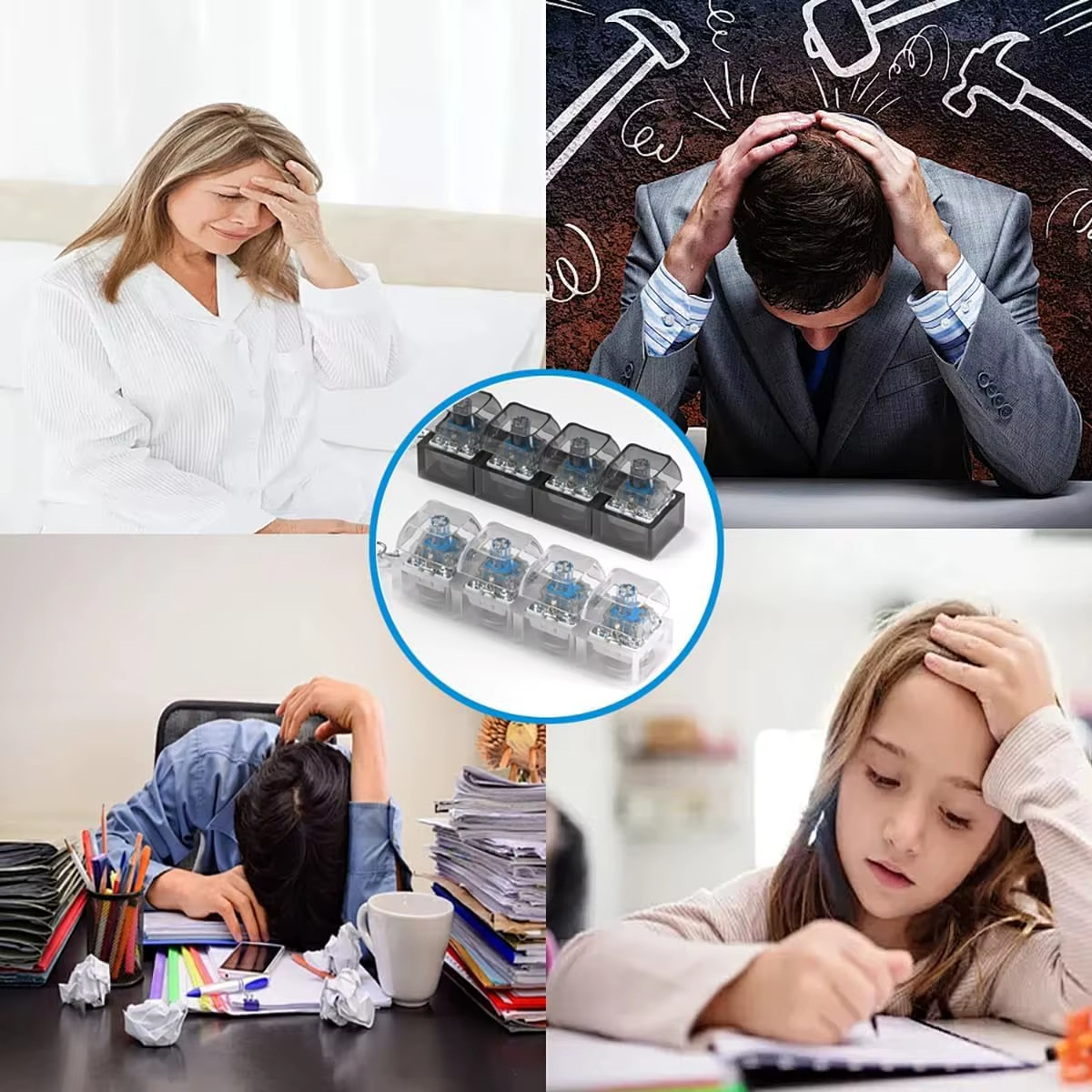 LED Keyboard Key Chain Fidget Toy for Adults Fidget Clicker Decompression Keychains Stress Relief Gadget Interesting Pendant